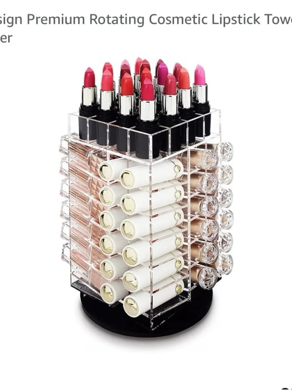 Clear Rotating Lipstick Tower Organizer - Clear
